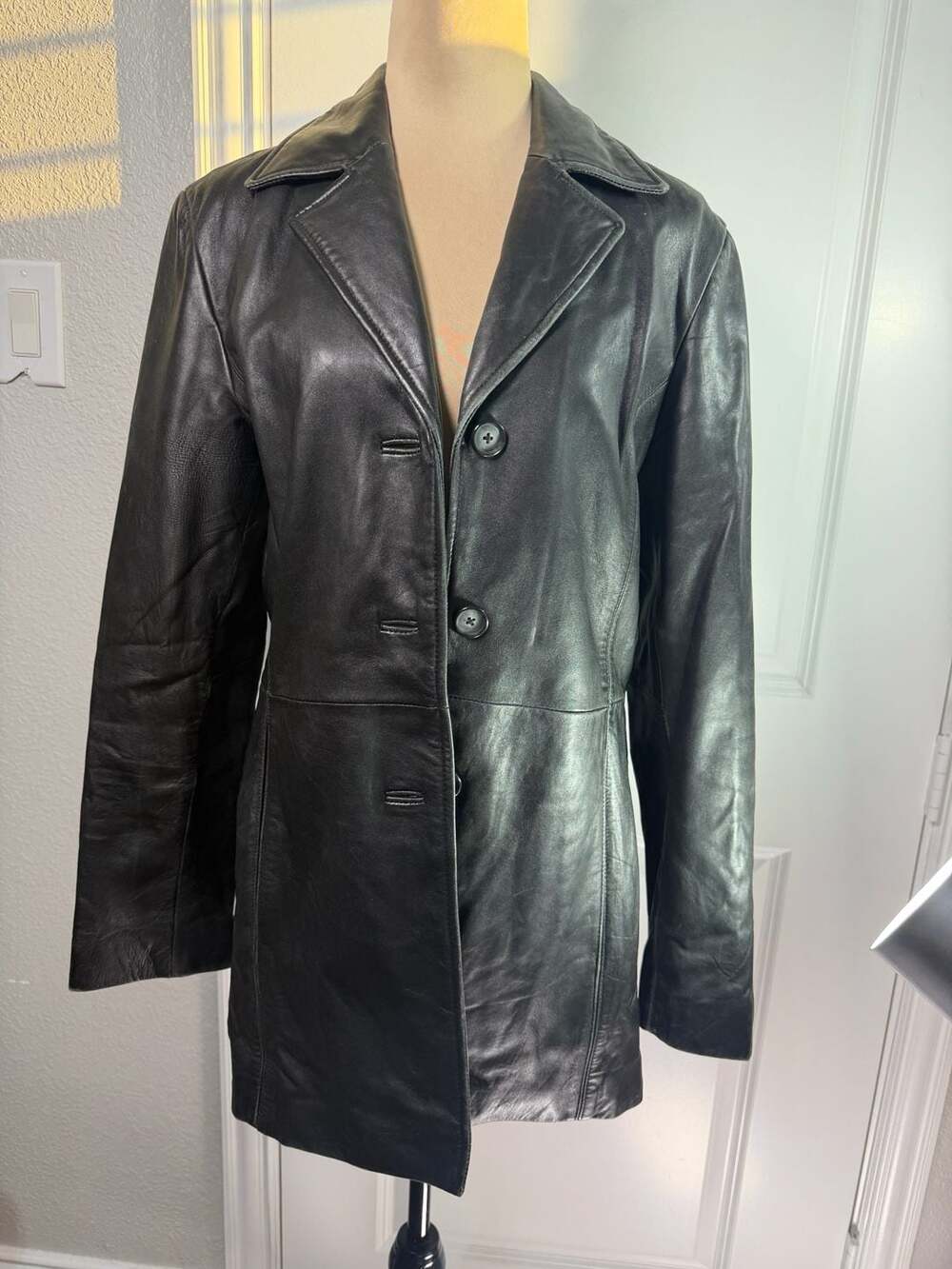 Jacqueline Ferrar Leather Jacket Size Medium Black Lambskin Blazer